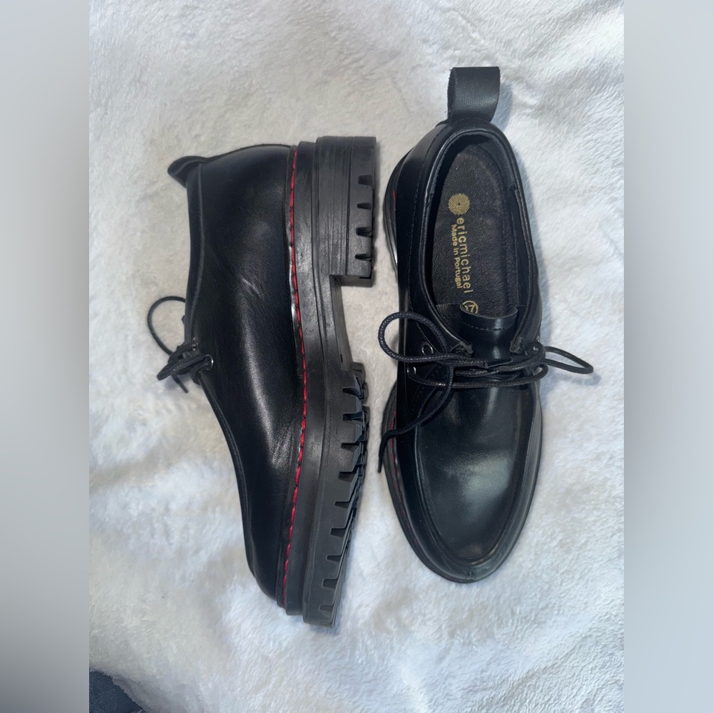 Black Leather Men's\Women Shoes